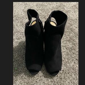 Michael Kors Peep toe booties- Black Suede